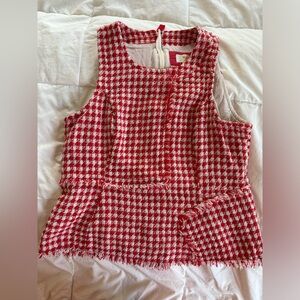 Maeve Red and White Boxy Sleeveless Tank Top